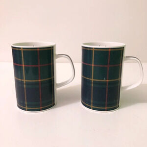 Lot  of 2 Dunoon Scotland Mugs Coffee Cups Tartan Plaid